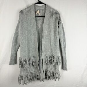 REBECCA TAYLOR EXCLUSIVE Gray Cashmere Wool Blend Open Front Cardigan Sz S